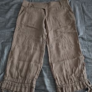 bebe brown linin 3/4 length pants